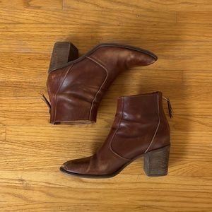 Madewell The Ames Stacked Hell Brown boots size 9